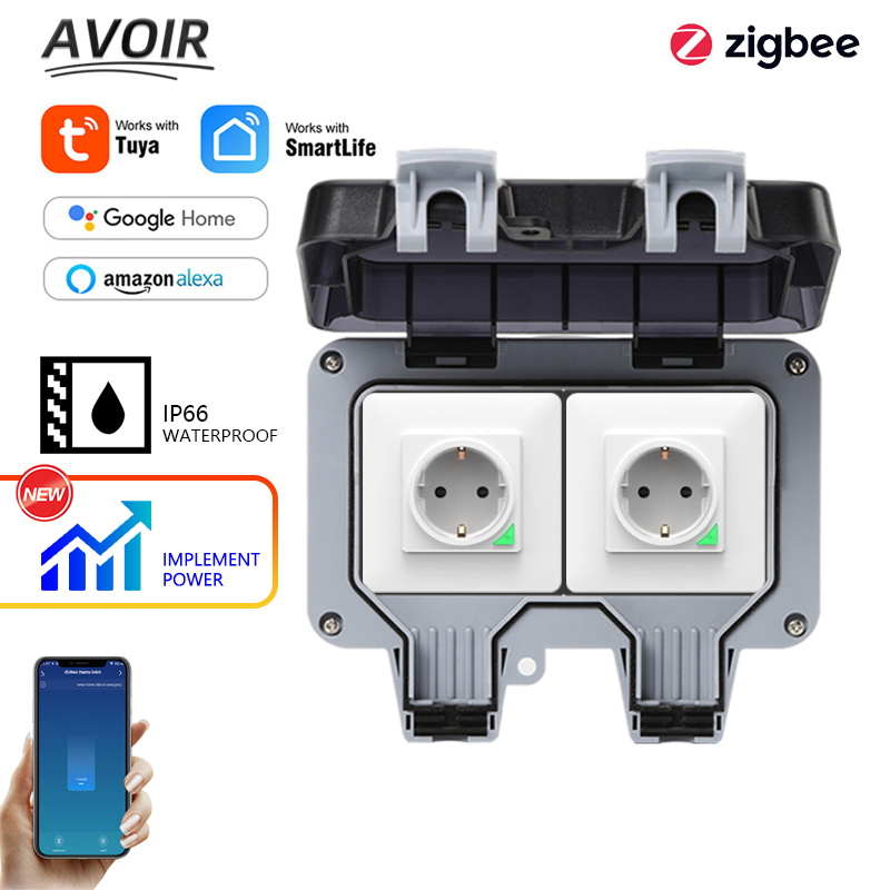 Outdoor Power Rack - Avoir Tuya Zigbee 전기 소켓 IP66