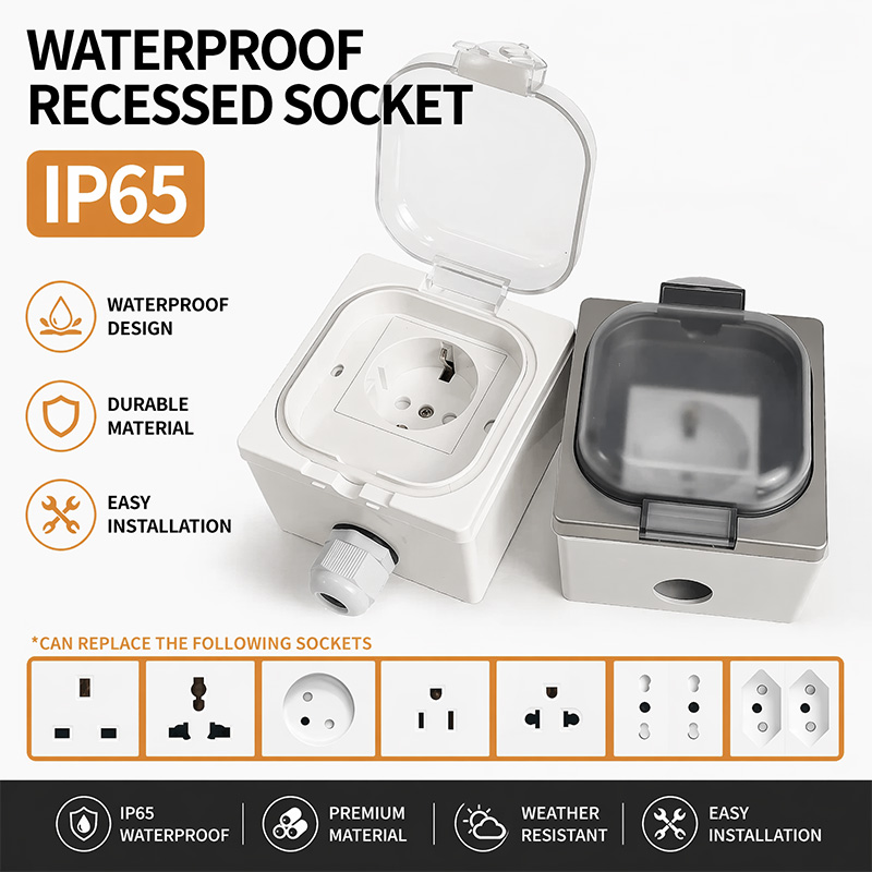 Outdoor Kitchen Power Outlet - IP65 방수 야외 소켓 박스 벽