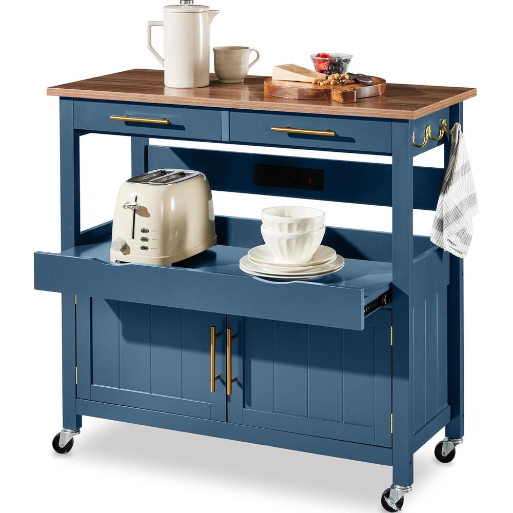 36인치 대형 롤링 주방 아일랜드 카트, 2도어 캐비닛 - Outdoor Kitchen Power Outlet 리뷰 및 가격
