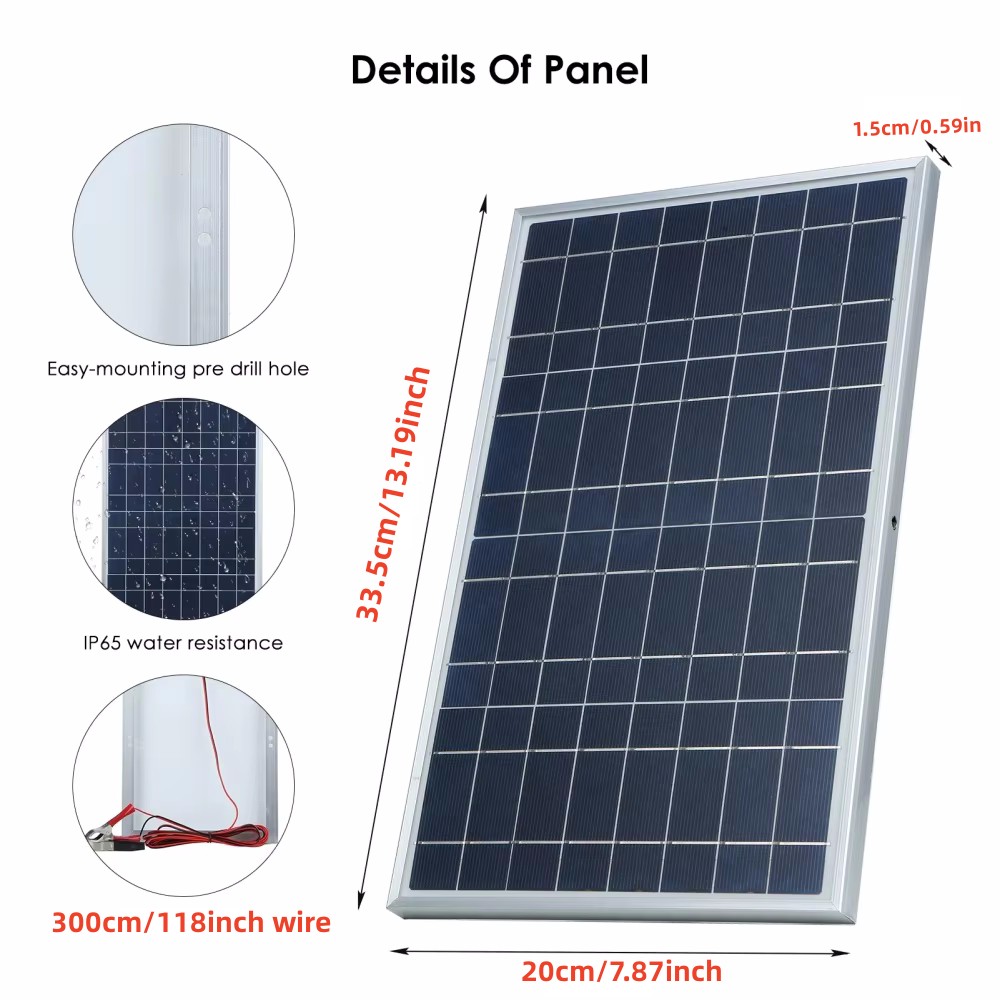 35W 태양 전지 패널 키트 완료 12V 다결정 태양  - Outdoor Power Source 리뷰 및 가격