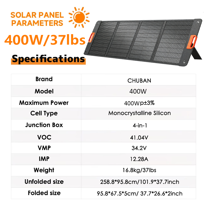 200W 접이식 태양광 패널 400w 100w 휴대용  - Outdoor Power Source 리뷰 및 가격