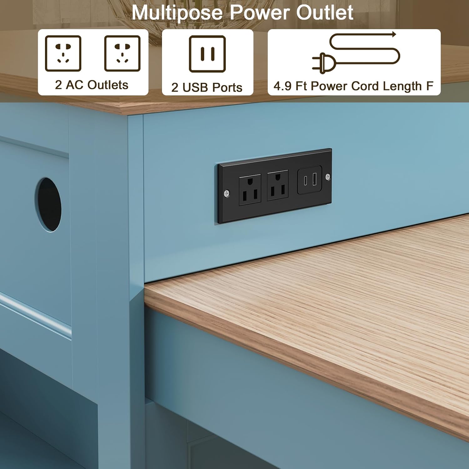 87.5인치 주방 아일랜드(2~6인용 확장형 테이블 포 - Outdoor Kitchen Power Outlet 리뷰 및 가격