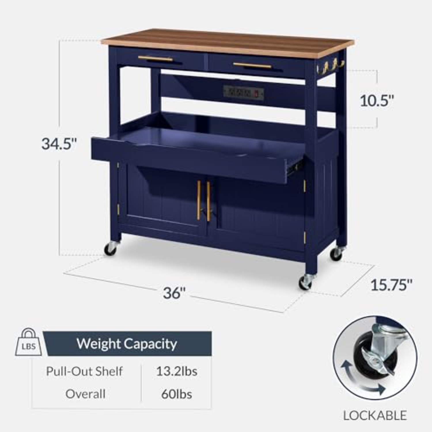 36인치 대형 롤링 주방 아일랜드 카트, 2도어 캐비닛 - Outdoor Kitchen Power Outlet 리뷰 및 가격